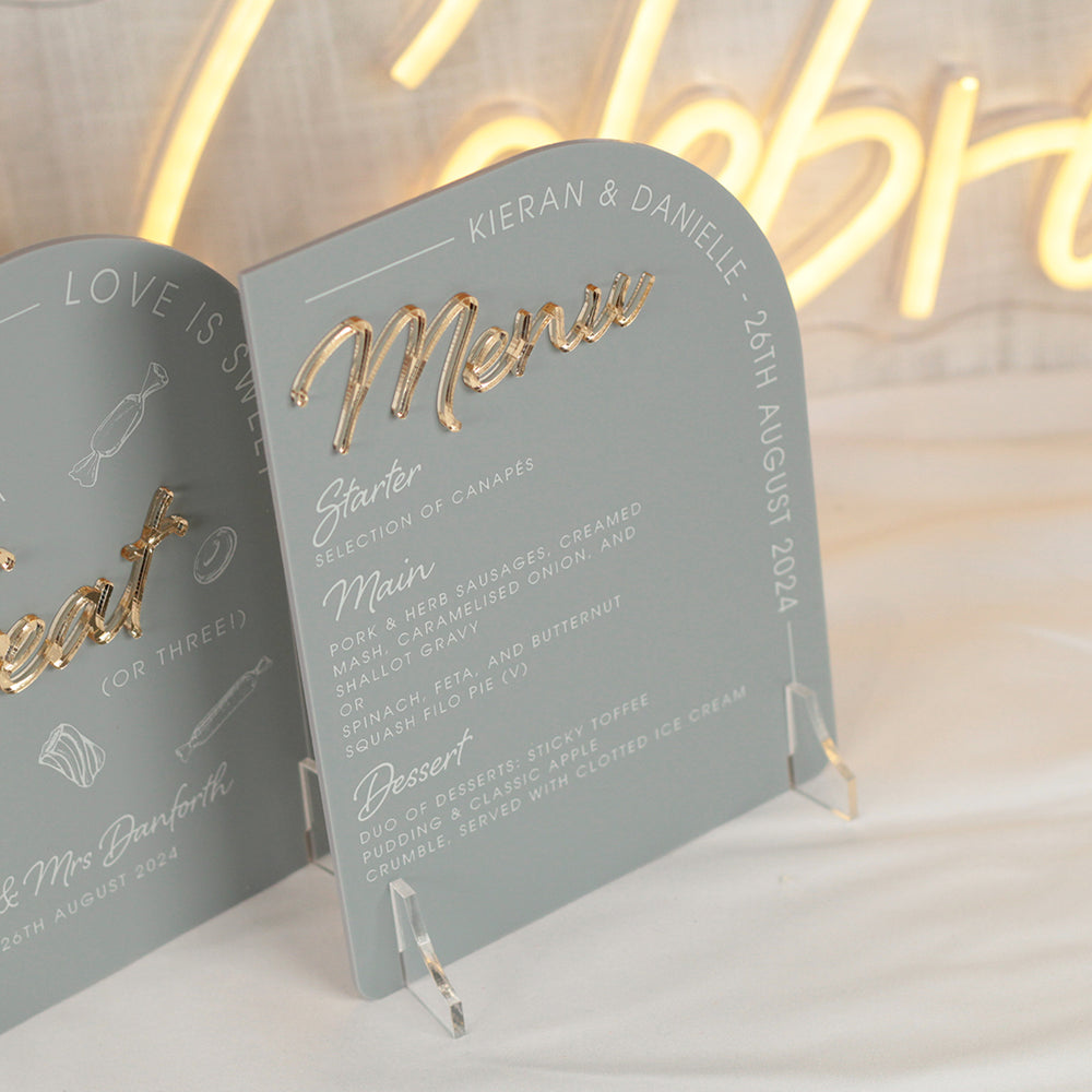 Modern Arch Acrylic Menu Sign-Weddings by Lumi