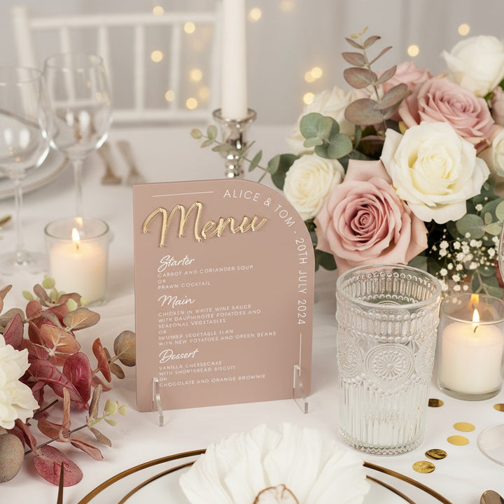 Modern Arch Acrylic Food Menu Sign