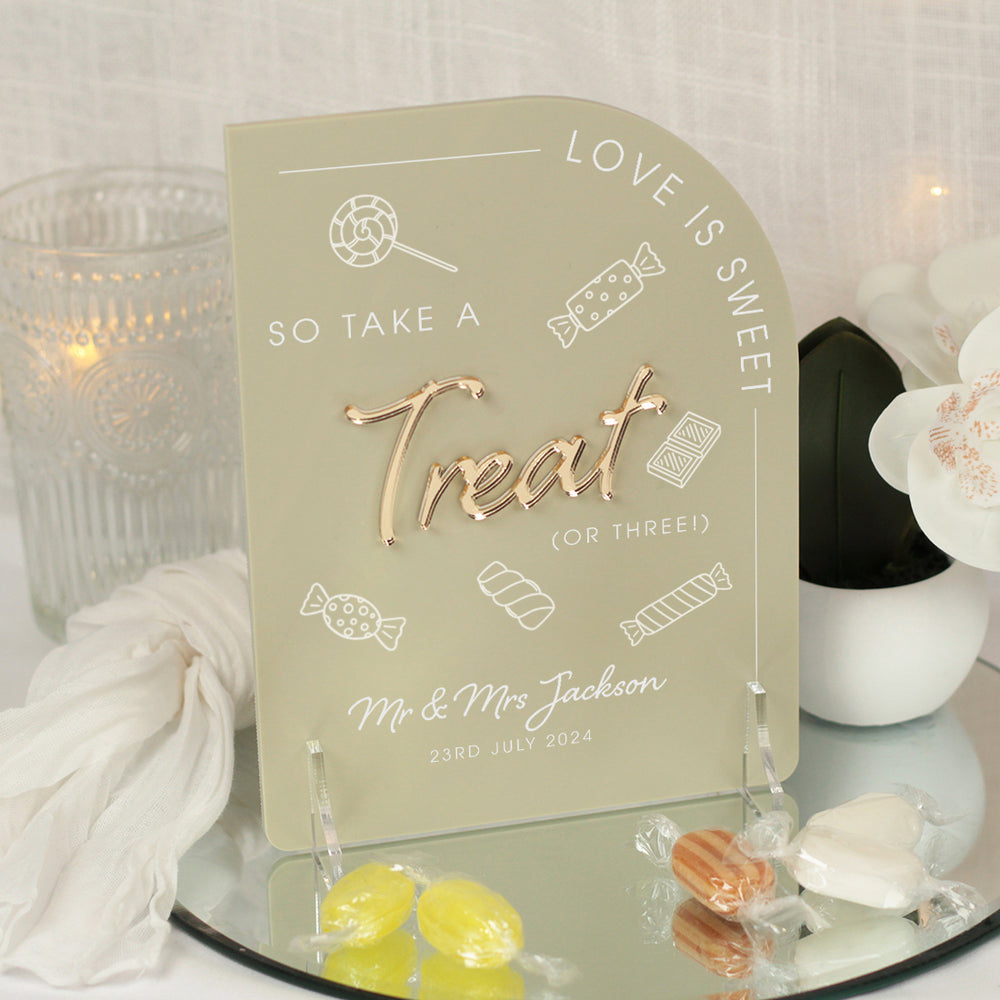 Modern Arch Sweet Bar Acrylic Sign-Weddings by Lumi