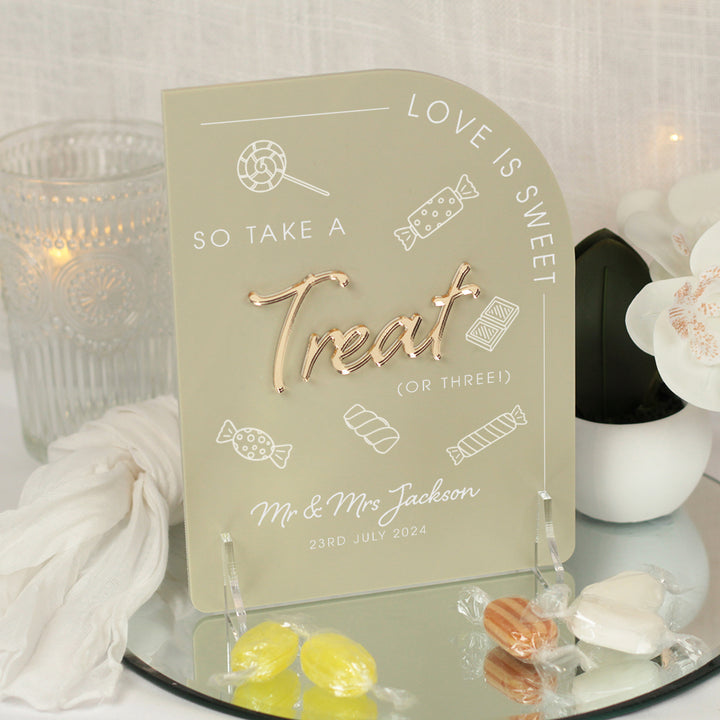Modern Arch Sweet Bar Acrylic Sign-Weddings by Lumi