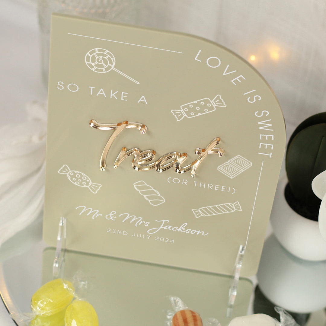 Modern Arch Sweet Bar Acrylic Sign-Weddings by Lumi