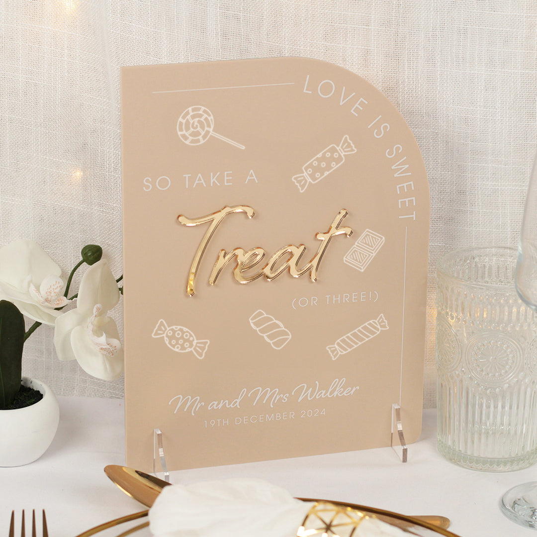 Modern Arch Sweet Bar Acrylic Sign-Weddings by Lumi