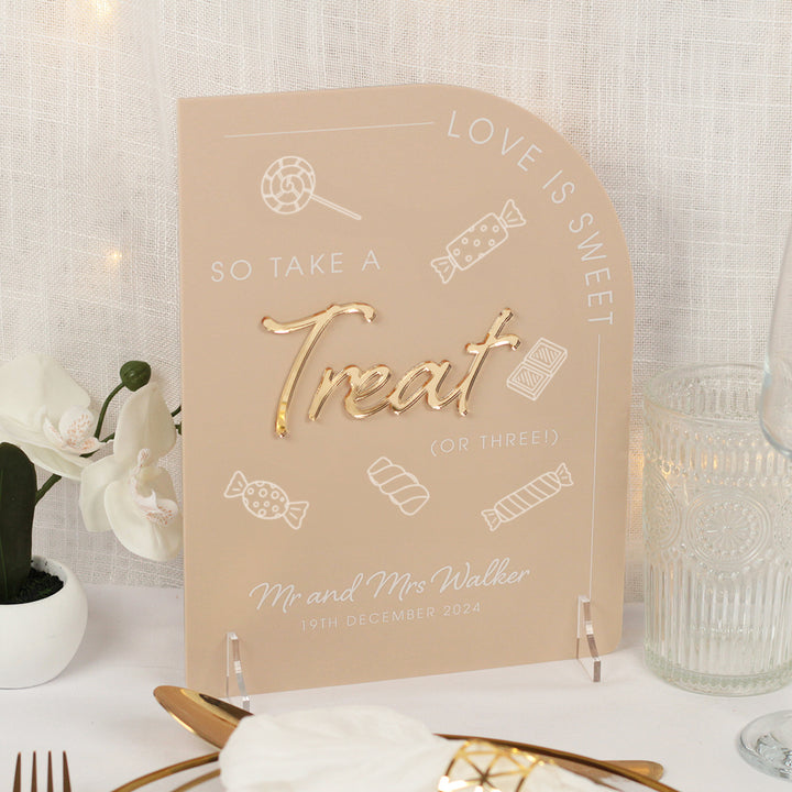 Modern Arch Sweet Bar Acrylic Sign-Weddings by Lumi