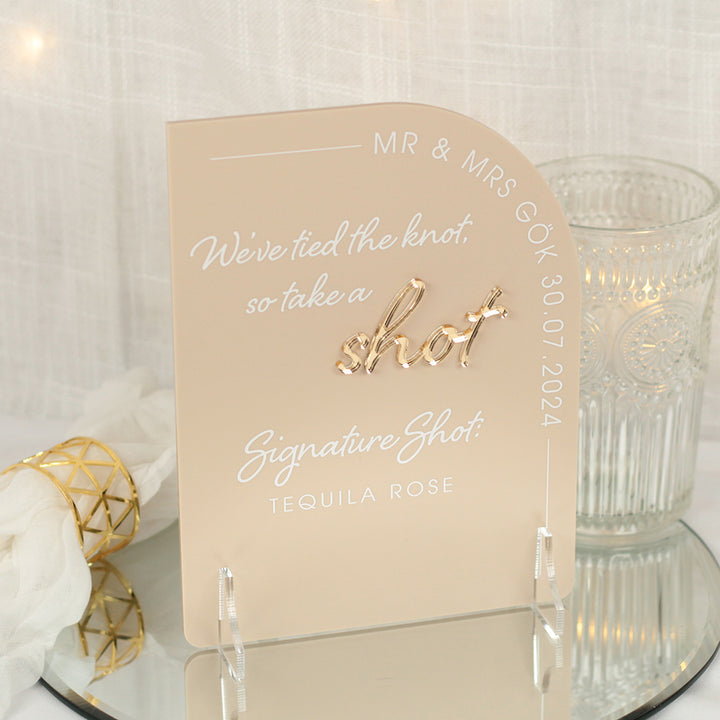Modern Arch Acrylic Take a Shot Sign-Weddings by Lumi