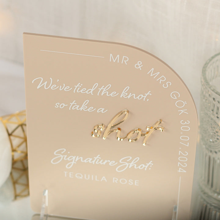 Modern Arch Acrylic Take a Shot Sign-Weddings by Lumi