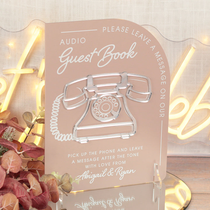 Modern Arch Audio Phone Guest Book Acrylic Sign