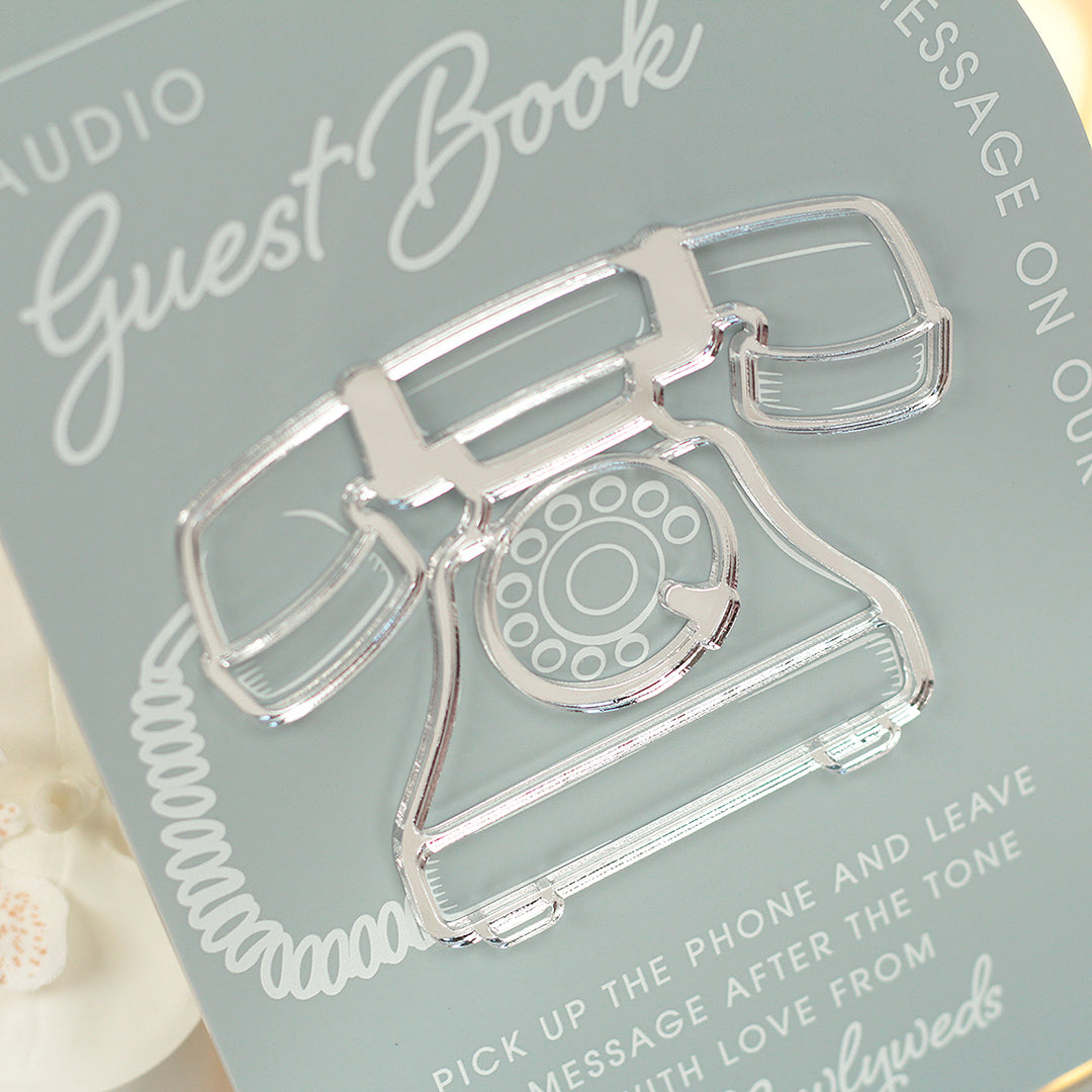 Modern Arch Audio Phone Guest Book Acrylic Sign
