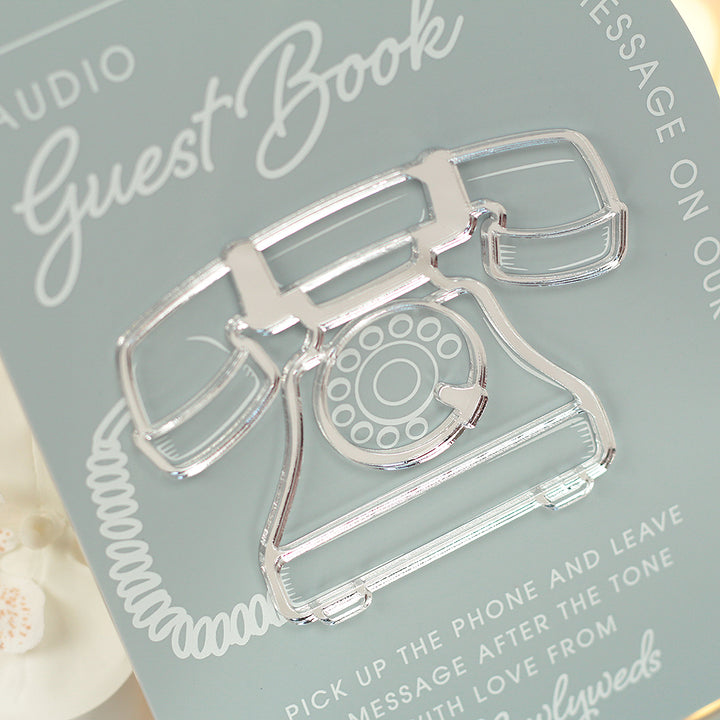 Modern Arch Audio Phone Guest Book Acrylic Sign