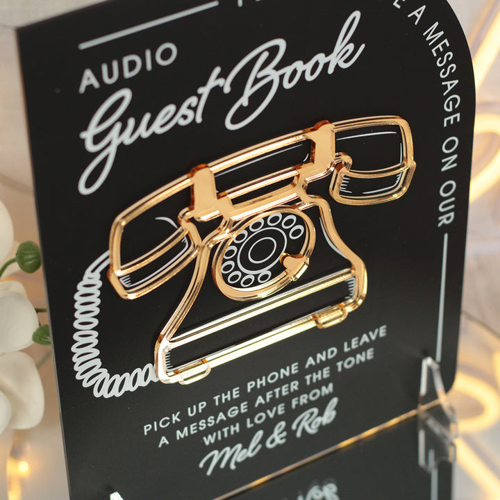 Modern Arch Audio Phone Guest Book Acrylic Sign