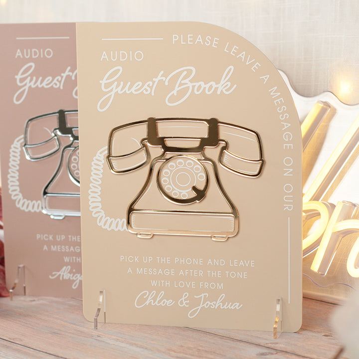 Modern Arch Audio Phone Guest Book Acrylic Sign