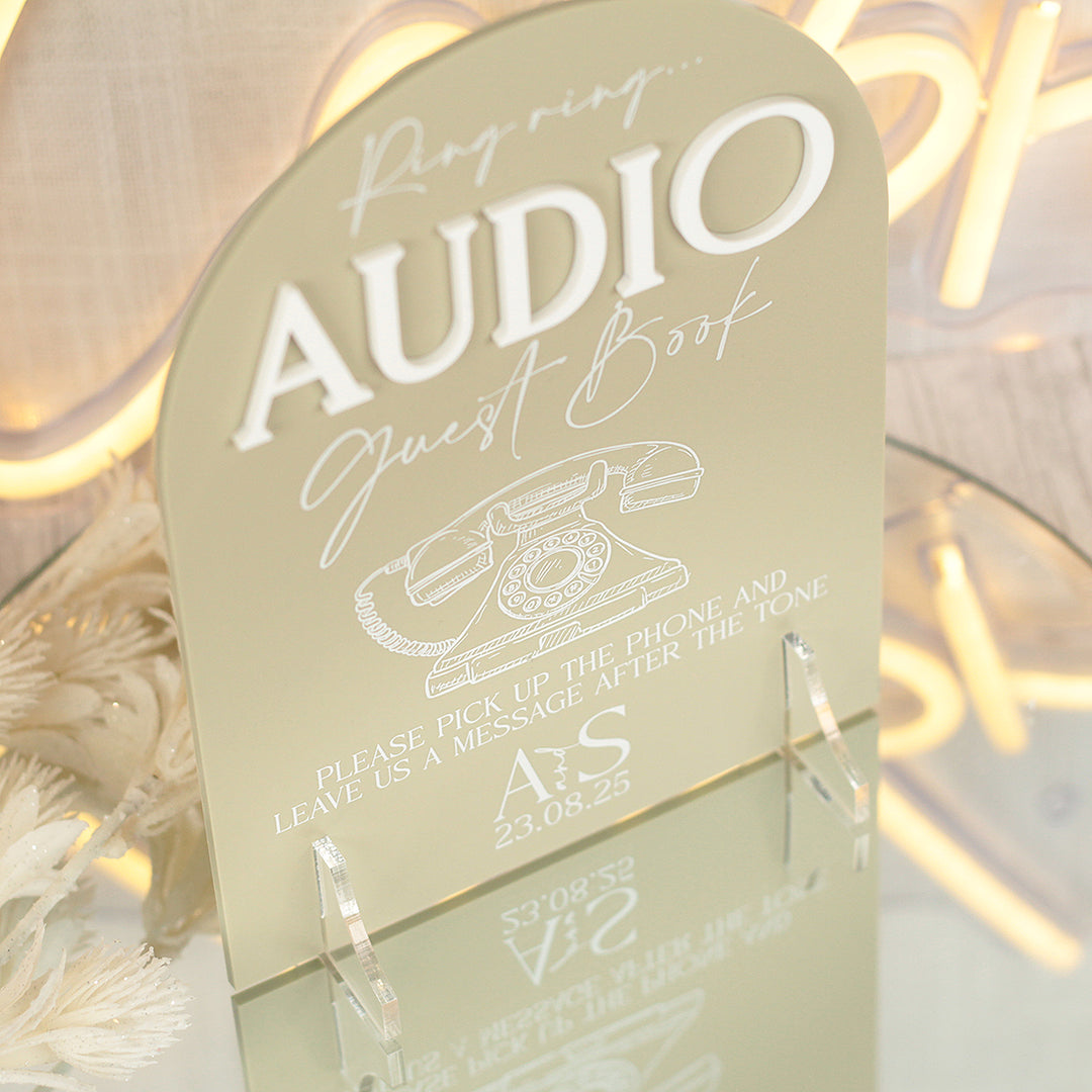 Manhattan Audio Phone Guest Book Acrylic Sign