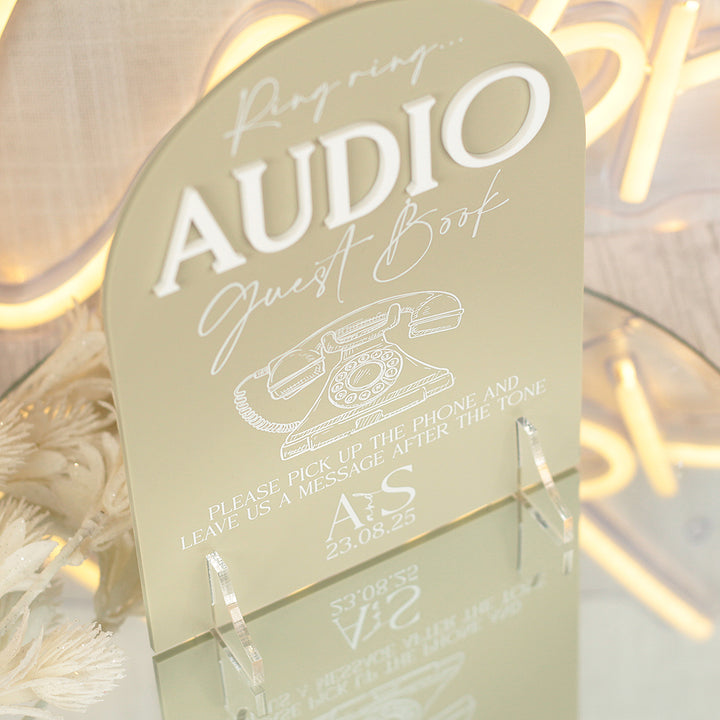 Manhattan Audio Phone Guest Book Acrylic Sign