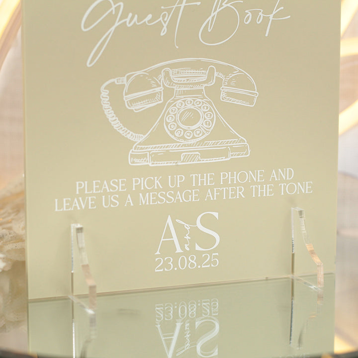 Manhattan Audio Phone Guest Book Acrylic Sign