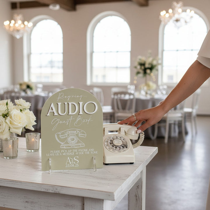 Manhattan Audio Phone Guest Book Acrylic Sign