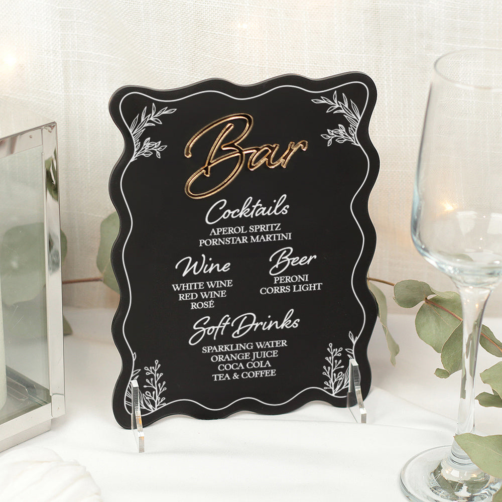 Wavy Edge Acrylic Bar Sign-Weddings by Lumi