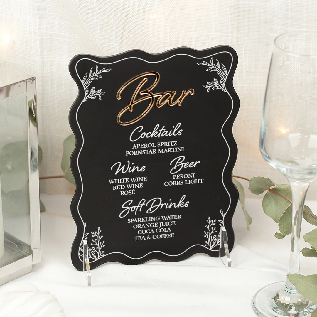 Wavy Edge Acrylic Bar Sign-Weddings by Lumi