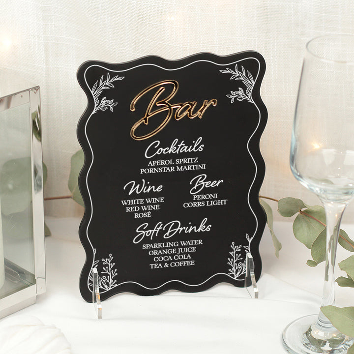 Wavy Edge Acrylic Bar Sign-Weddings by Lumi