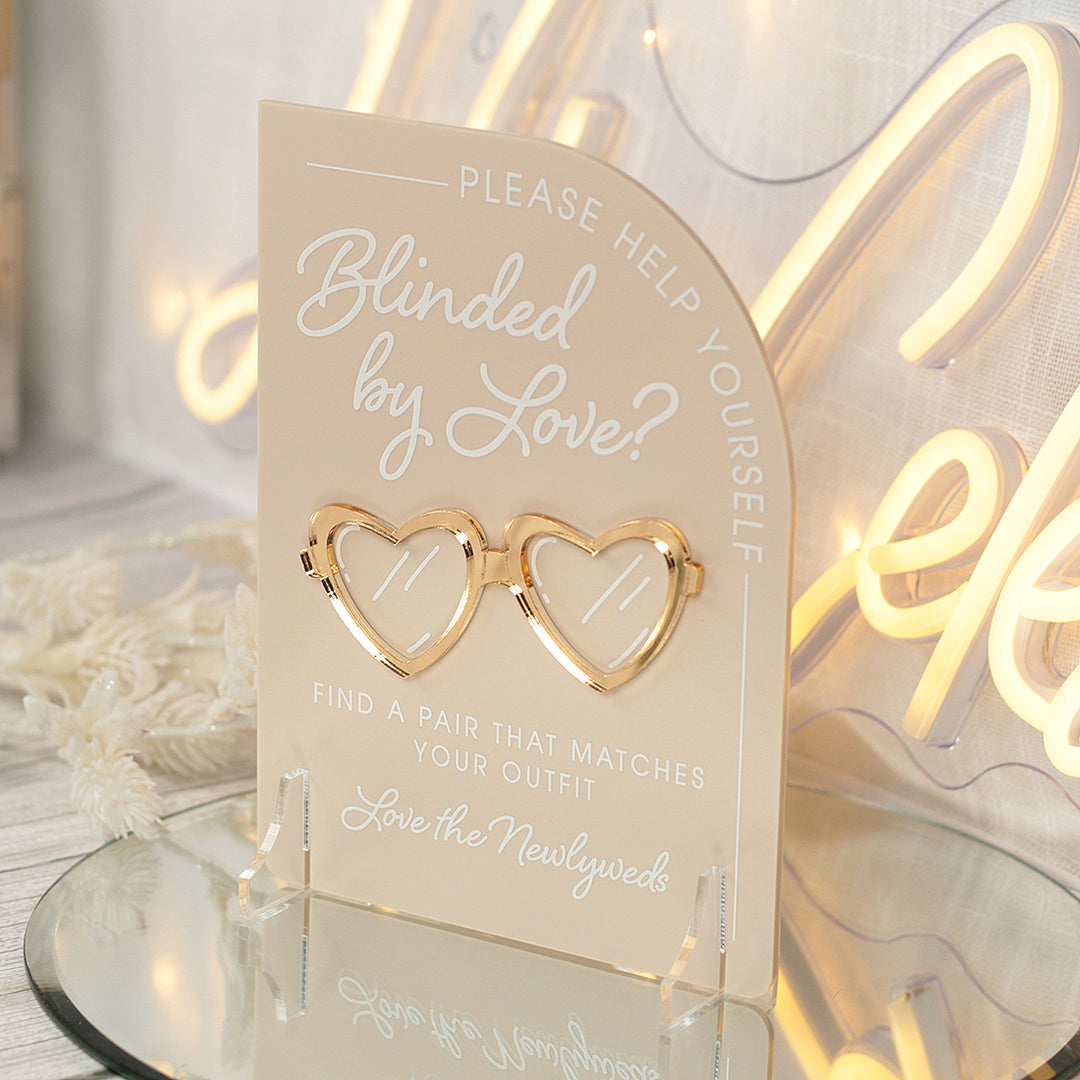 Modern Arch Blinded by Love Sunglasses Acrylic Sign