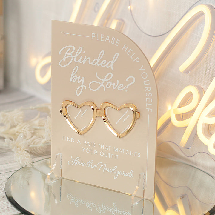 Modern Arch Blinded by Love Sunglasses Acrylic Sign