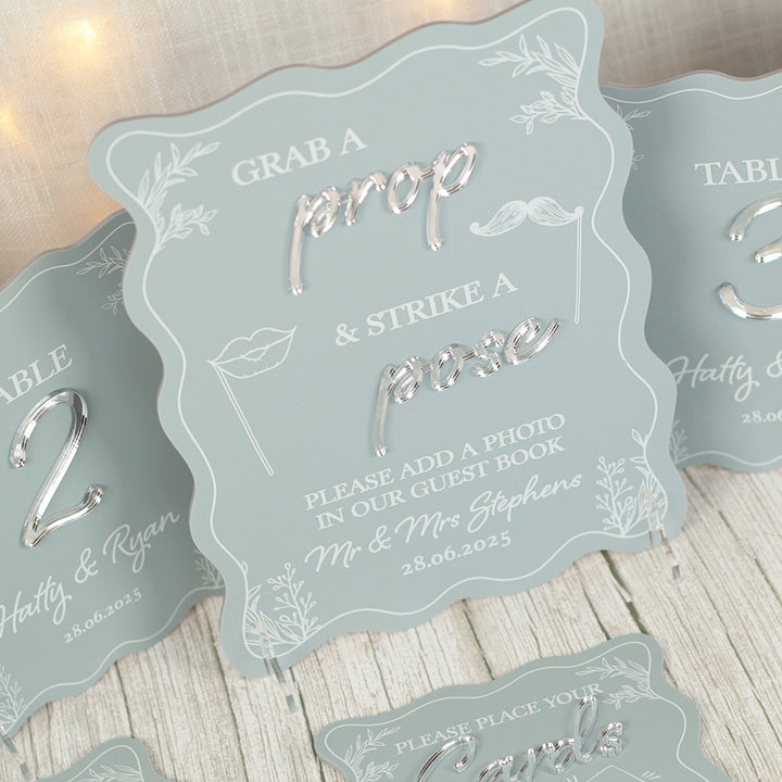 Wavy Edge Photo Booth Acrylic Sign