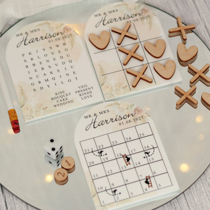 Blush Flowers Wedding Games for Guests