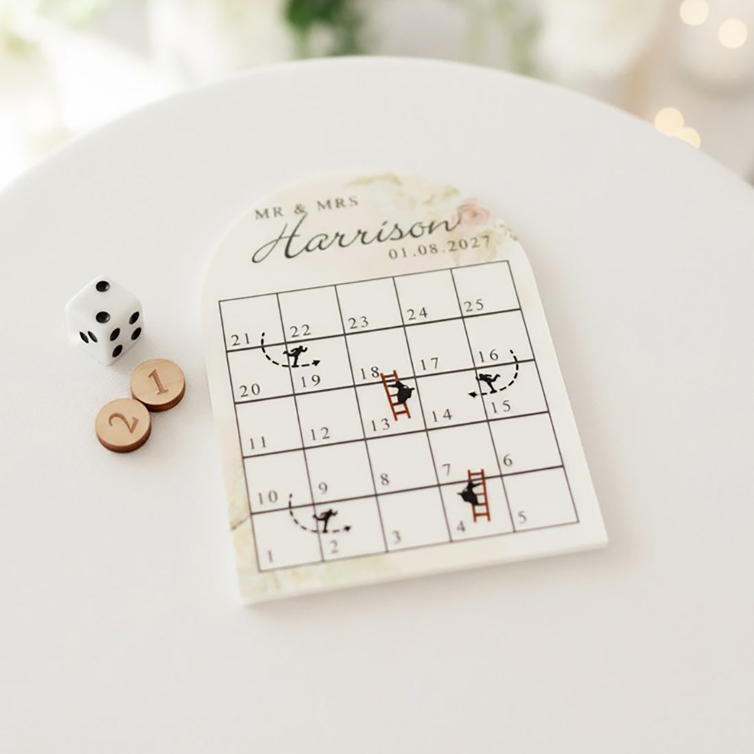 Blush Flowers Wedding Games for Guests