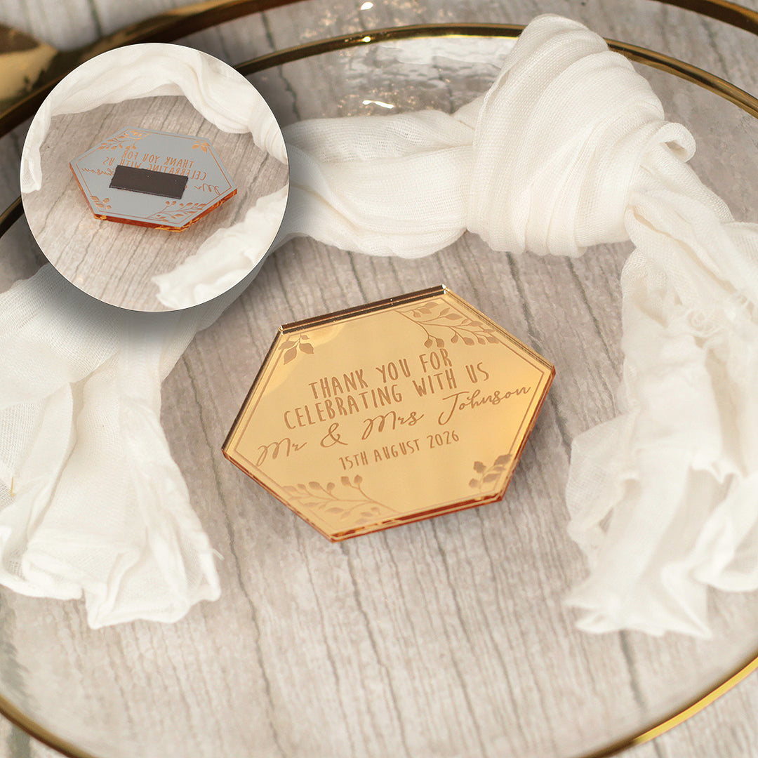 Botanical Hexagon Wedding Favour Magnet-Weddings by Lumi