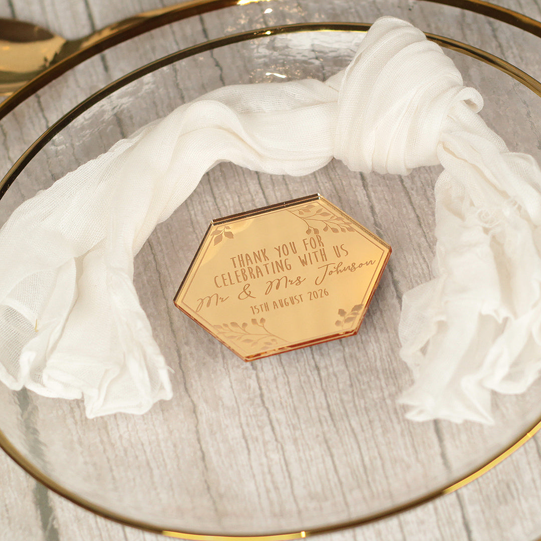 Botanical Hexagon Wedding Favour Magnet-Weddings by Lumi