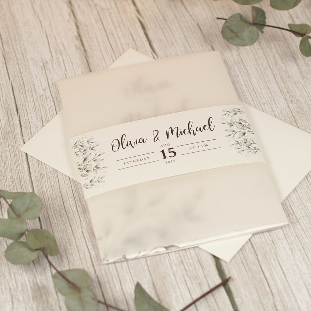 Botanical Wreath Invitation Sample