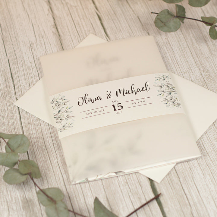 Botanical Wreath Invitation Sample