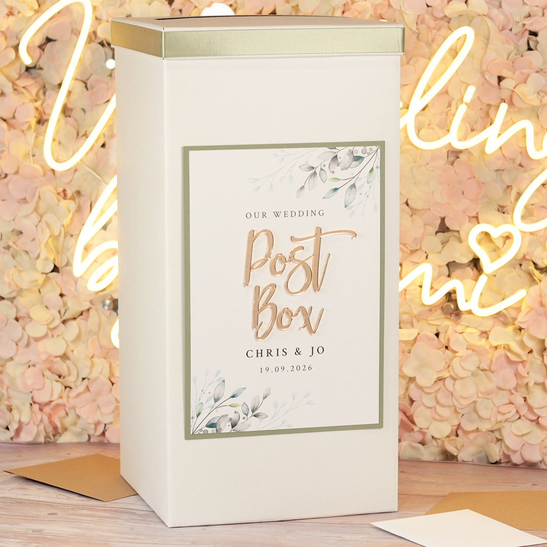 Botanical Wreath Wedding Card Post Box