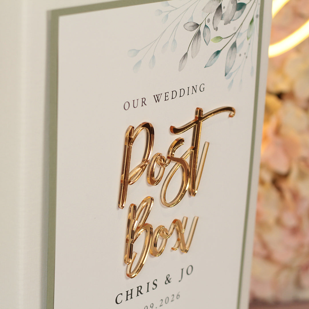 Botanical Wreath Wedding Card Post Box