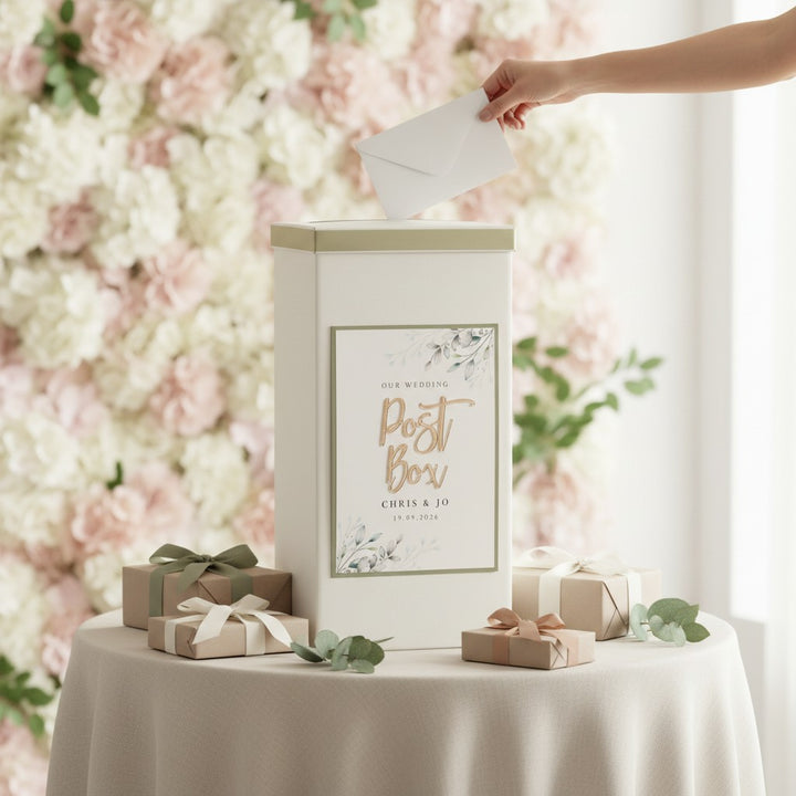 Botanical Wreath Wedding Card Post Box