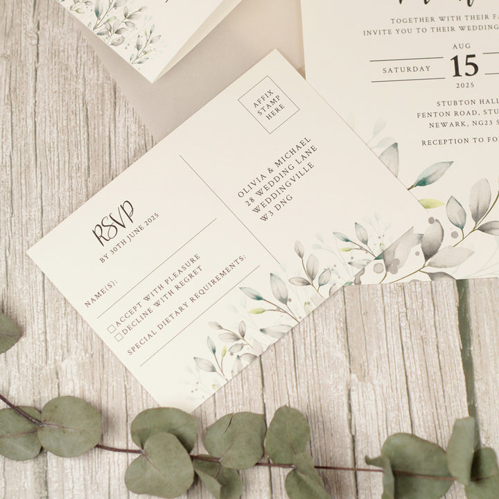 Botanical Wreath Vellum Wrapped Invitation Bundle