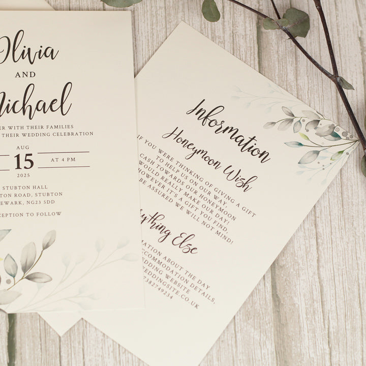 Botanical Wreath Vellum Wrapped Invitation Bundle