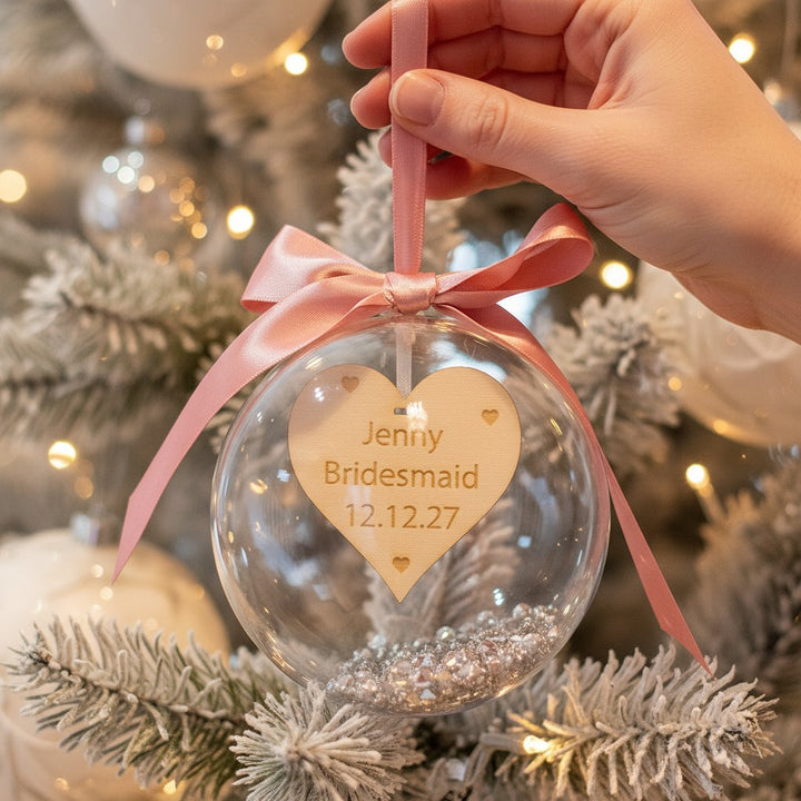 Wedding Bridal Party Christmas Tree Bauble Decoration