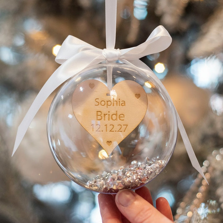 Wedding Bridal Party Christmas Tree Bauble Decoration