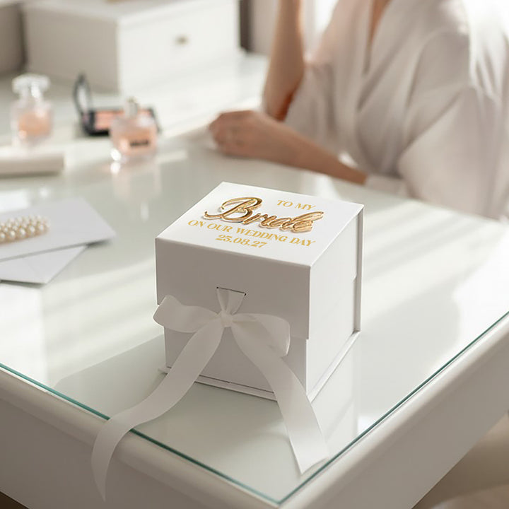 Personalised Bride or Wife White Gift Box