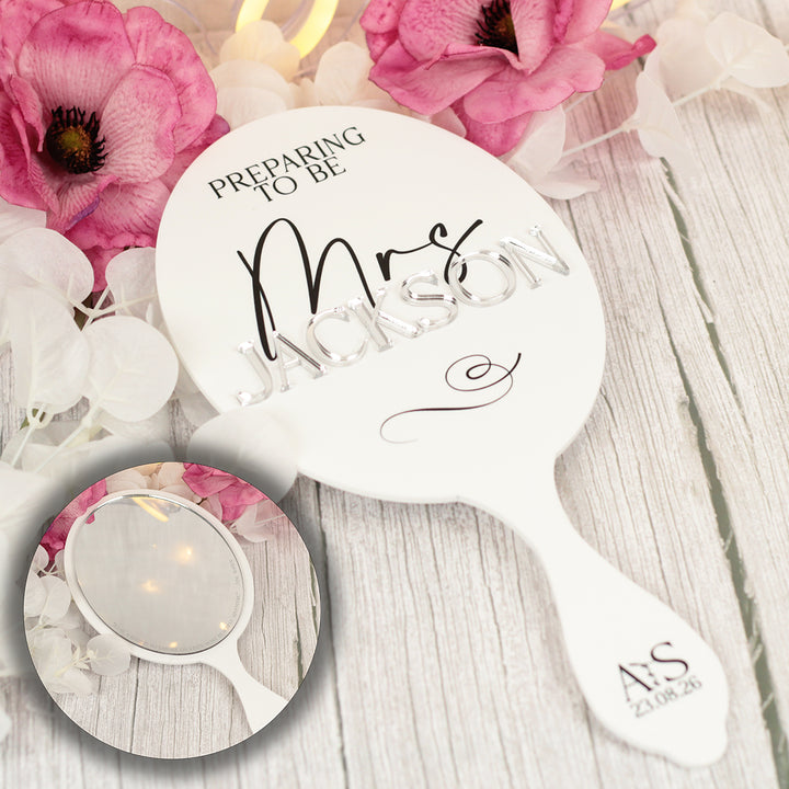 Bride to Be Bridal Prep Hand Held Mirror