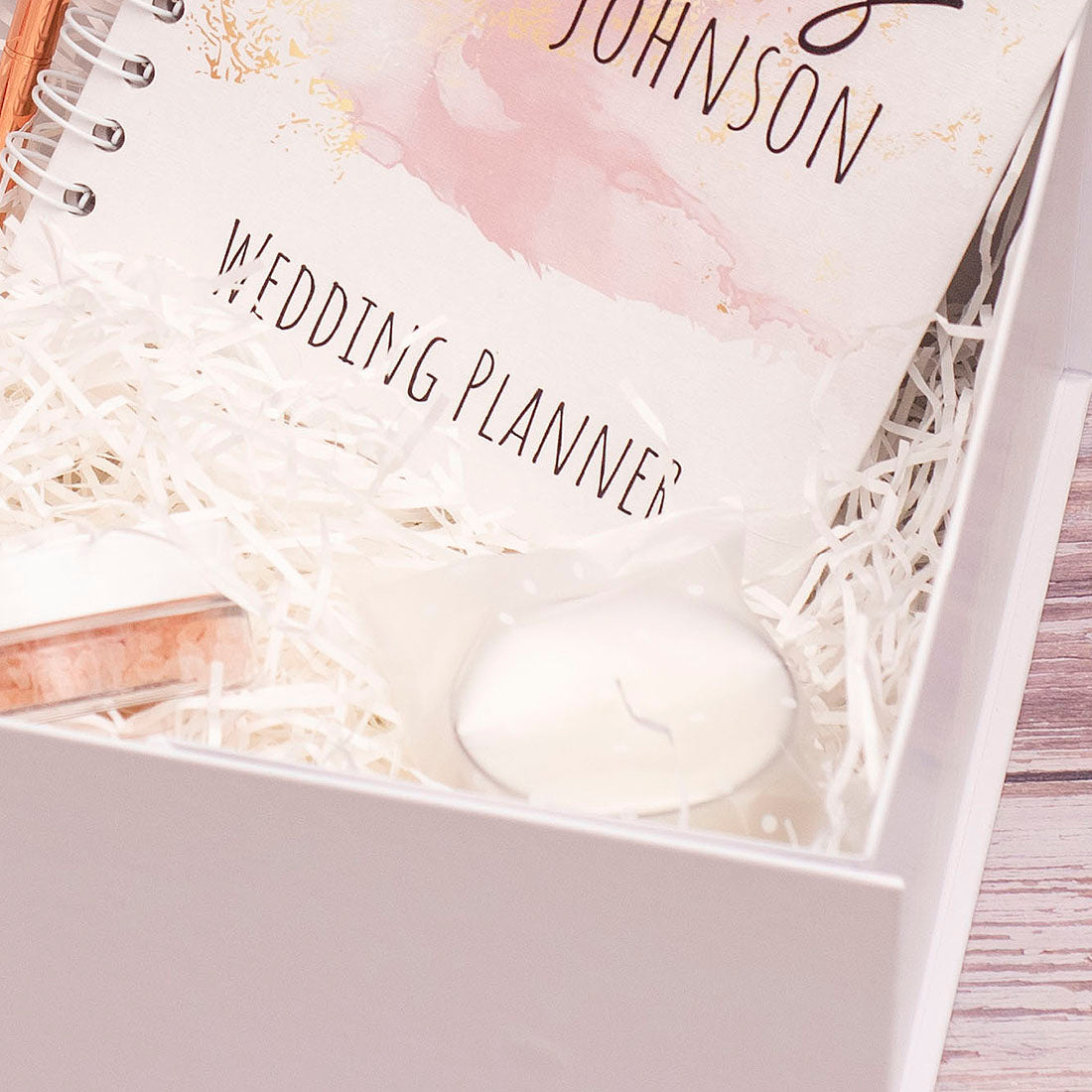 Engagement Future Mrs filled pink and gold marble Gift Hamper