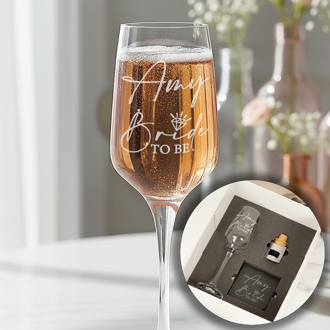 Bride to Be Wedding Engagement Champagne Flute