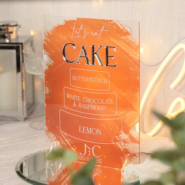 Colour Splash Cake Flavour Acrylic Sign