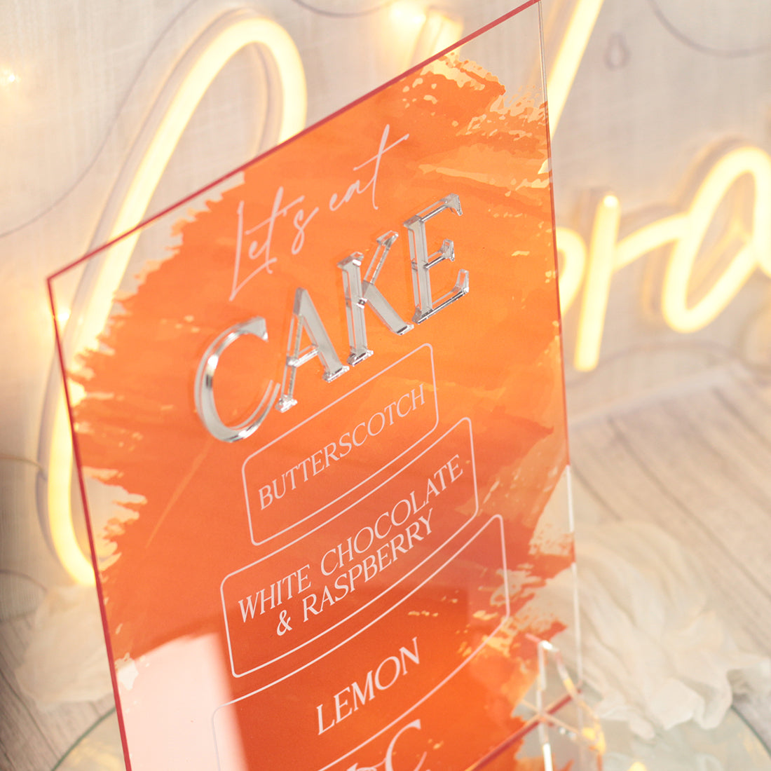Colour Splash Cake Flavour Acrylic Sign
