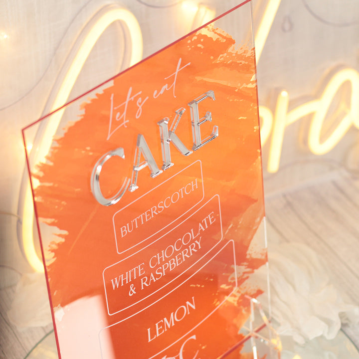 Colour Splash Cake Flavour Acrylic Sign