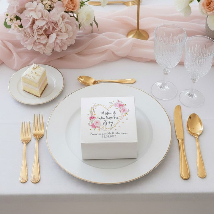 Geometric Floral Heart Cake Box