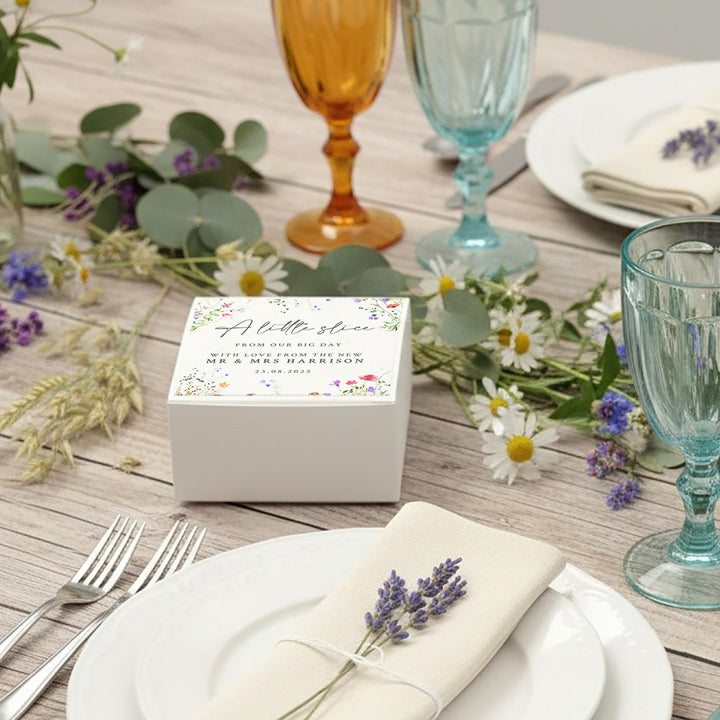Watercolour Wildflower Cake Box