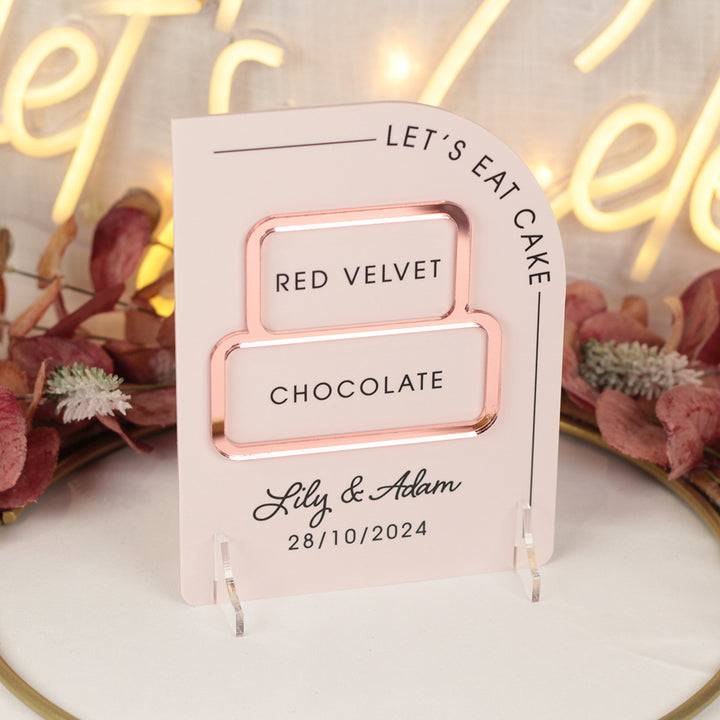Modern Arch Wedding Cake Menu Acrylic Sign-Weddings by Lumi