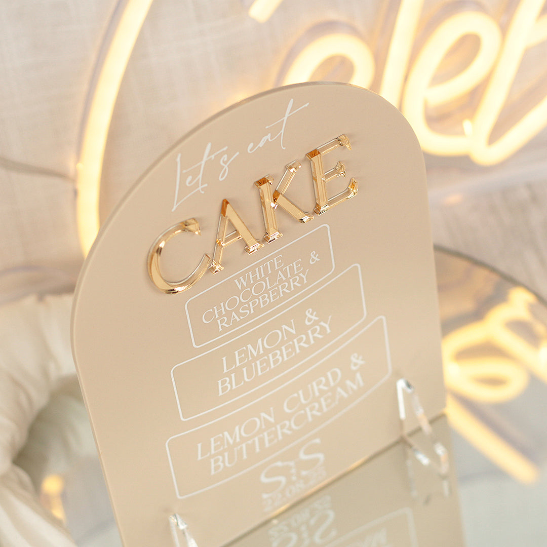 Manhattan Wedding Cake Menu Acrylic Sign