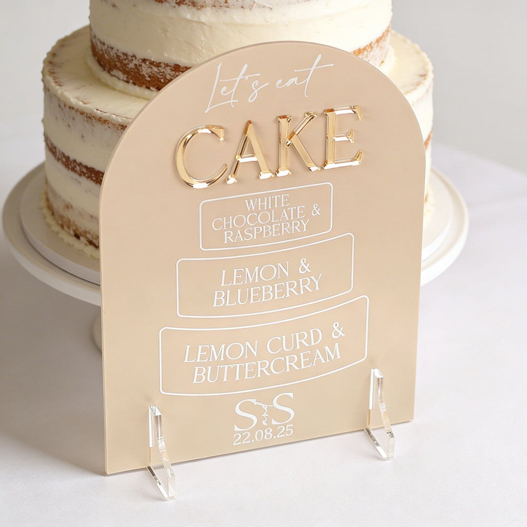 Manhattan Wedding Cake Menu Acrylic Sign