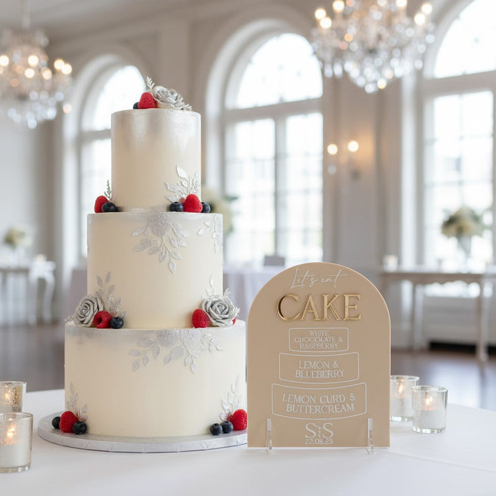 Manhattan Wedding Cake Menu Acrylic Sign